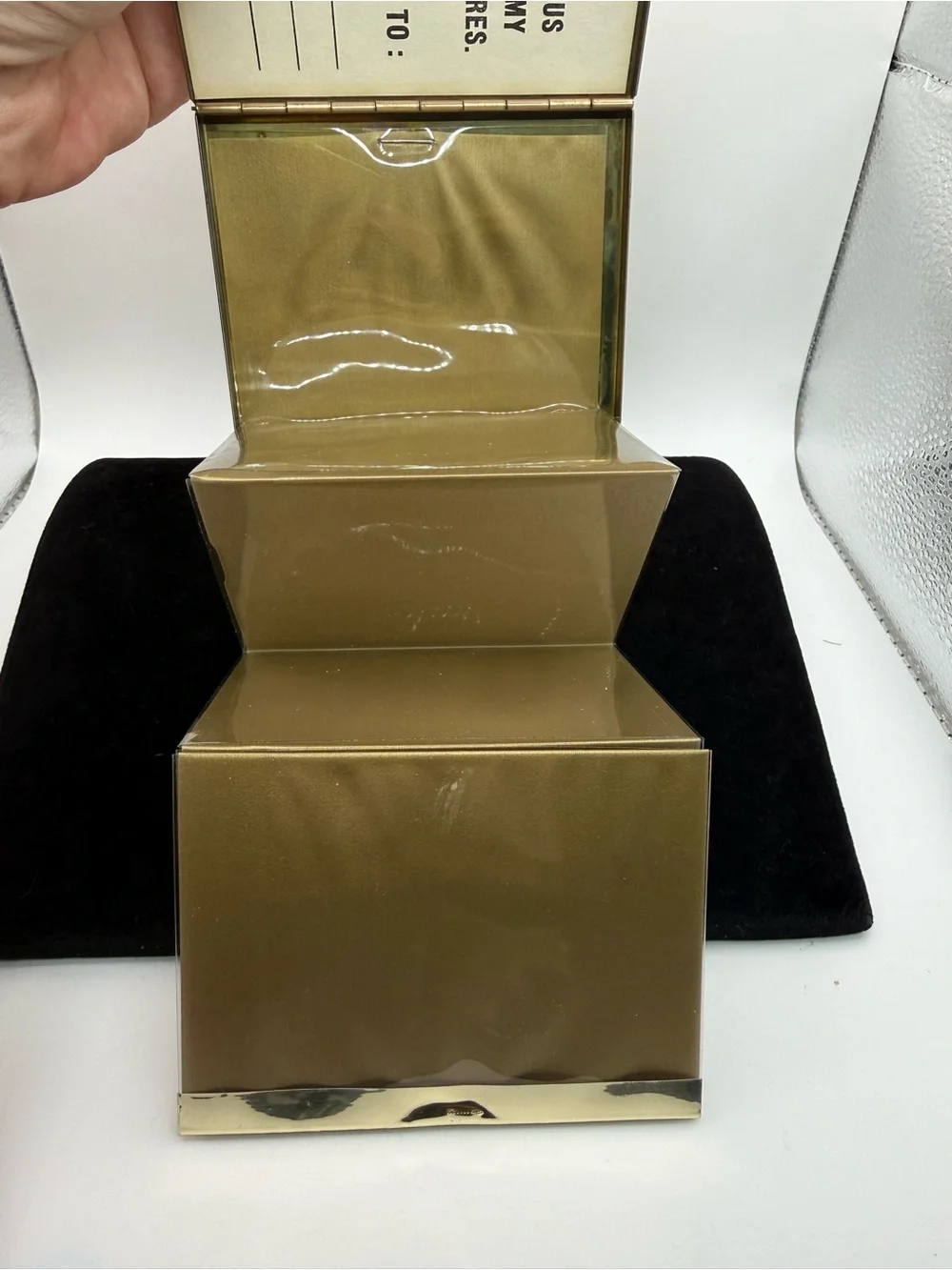 Vintage Harwood Gold Tone Accordion Pocket Photo Album Holder Mid Century